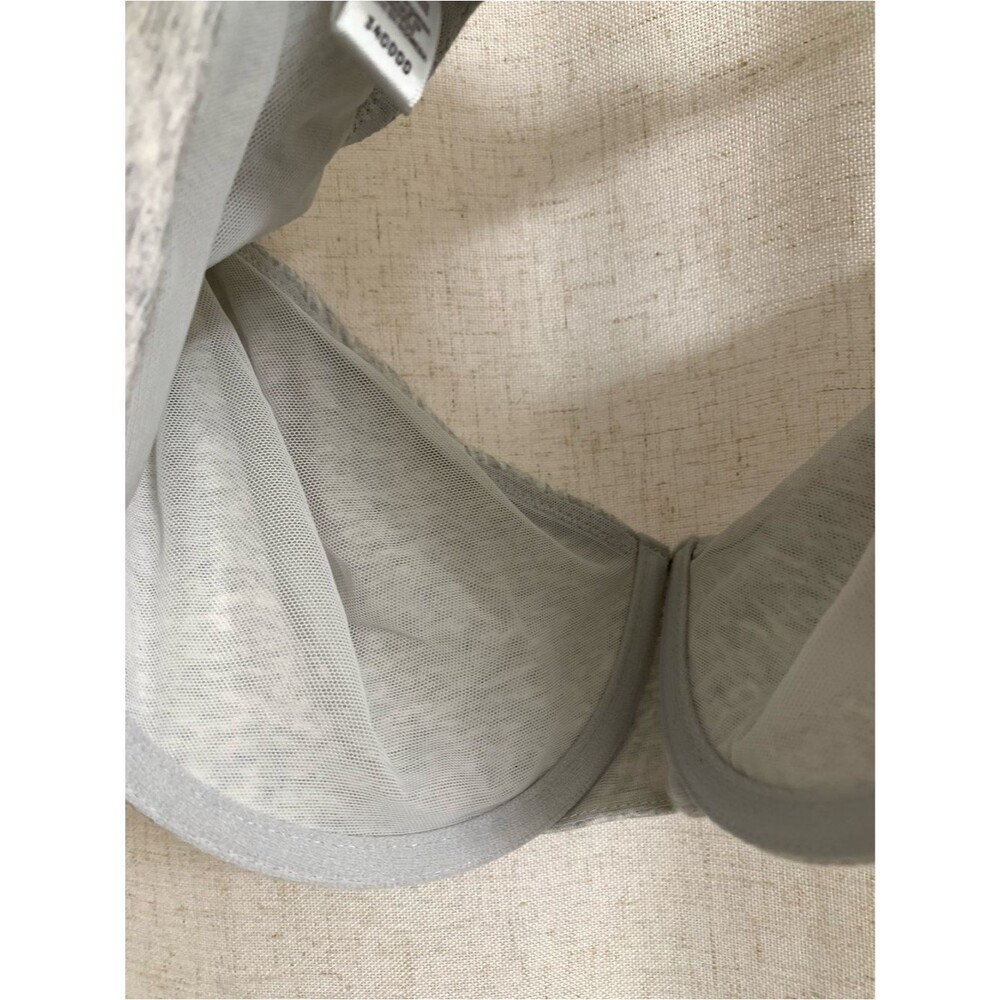 SKIMS Cotton Unlined Demi Bra Light Gray Heathered Underwire Bra 34DDDD - Picture 7 of 7